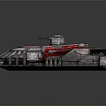 Advanced Futuristic Cosmic Spaceship With Red Silver Exterior And Detailed Structure