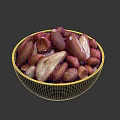 Bowl of Assorted Mixed Nuts with Various Colors Shapes and Sizes