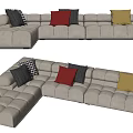 Modern corner sofa multiplayer sofa 3d model