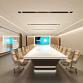 Modern monitoring room monitoring hall 3d model