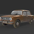 Rusty Vintage Old Car With Classic Design And Brown Exterior