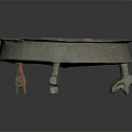 Vintage Bronze Decorative Furniture Circular Basin With Three Legs And Ornate Green Red Patina