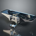 Modern Metal Bracket With Reflective Surface And Geometric Design Elements 3d model