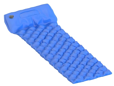 Blue Inflatable Mattress with Wavy Texture for Outdoor Camping Use 3d model