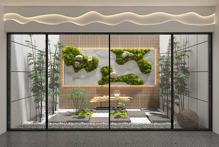 New Chinese style landscape sketch interior landscape 3d model