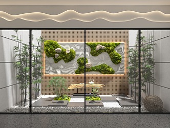 New Chinese style landscape sketch interior landscape 3d model