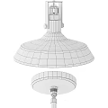 Industrial Style Black Metal Pendant Light with Dome Shade and Exposed Filament Bulb