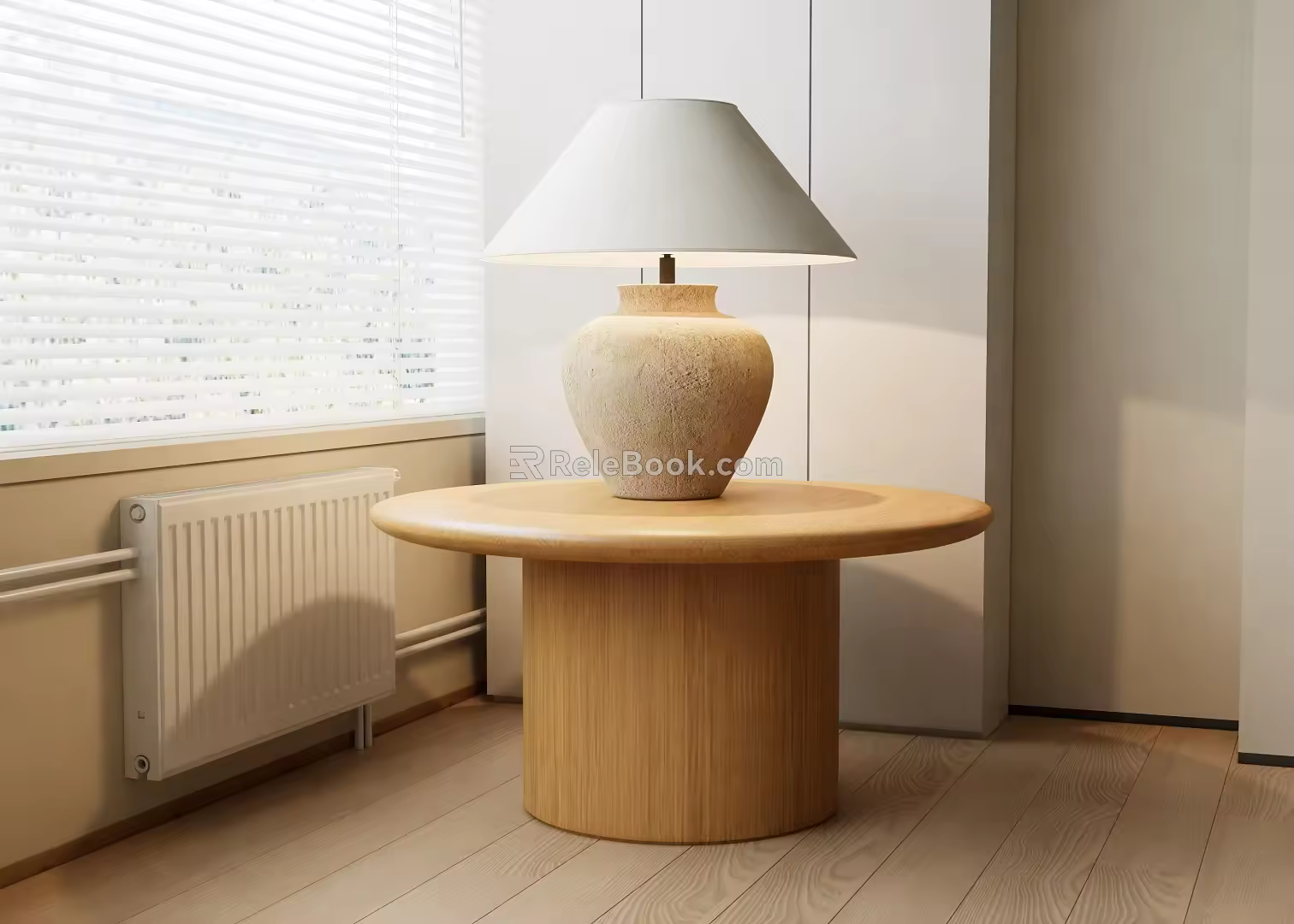 Modern side a few side a few corner a few pottery pot table lamp 3d model
