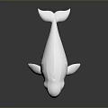 White Dolphin Toy Model Featuring Blue Eyes Smooth Surface And Reflection 3d model
