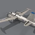 U.S. Navy Fighter Jet With Gray Body Propeller Engines And Stars On Wings