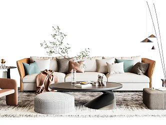 Modern Sofa Coffee Table Combination Sofa Coffee Table 3d model