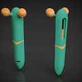 Green Handheld Daily Electrical Massage Appliance With Orange Top Balls And Sleek Design
