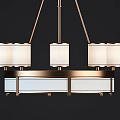 Modern Chandeliers With Metal Frame White Lampshades Round And Square Shapes