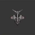Futuristic Sci Fi Spaceship With Streamlined Design And Glowing Red Gray Engines 3d model