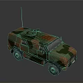 Camouflage Military Vehicle With Roof Antenna Turret And Tactical Design