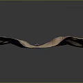 Detailed Elongated Topographic Terrain Model With Rolling Hills And Mountain Ranges