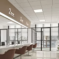 Mineral wool board ceiling office partition office 3d model