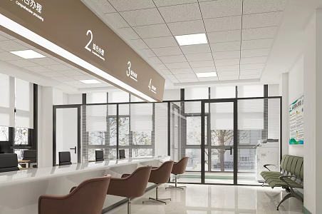 Mineral wool board ceiling office partition office 3d model