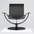 Modern Black Leisure Chair With Curved Metal Frame And Comfortable Upholstered Seat