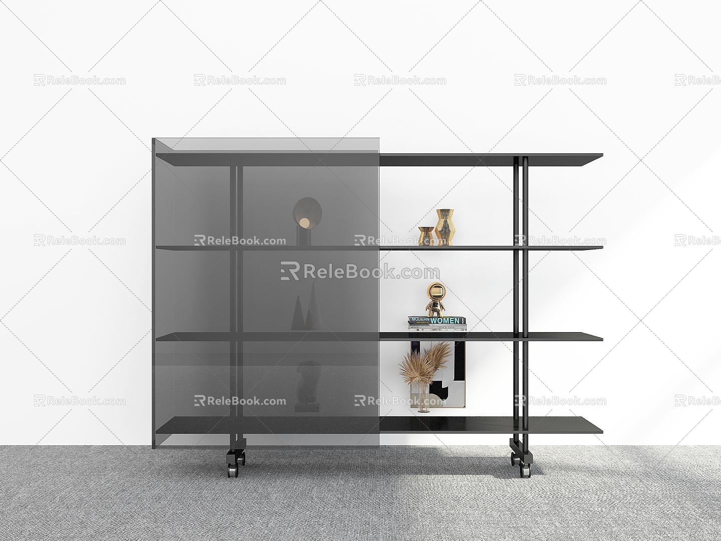 Modern Bookshelf Bookshelf Ornaments Floor-Standing Bookshelf Storage Rack Decorative Shelf Bookshelf Display Rack 3d model