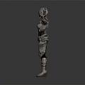 Future Tech Armored Character Standing with Outstretched Arms Sci Fi Design 3d model