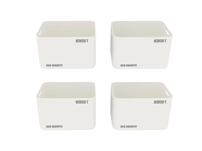 White Square Storage Organizers with Daily Essentials Divided T for Home Organization 3d model