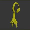 White Fantasy Dragon Character With Pink Accents Standing Long Tail