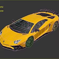 Golden Sports Car With Sleek Body Black Wheels And Rear Spoiler Design