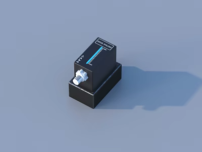 Black Electronic Device With Metal Connector And Technical Label For Industrial Use 3d model