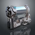 Industrial Mechanical Equipment With Metal Cylindrical Body Blue Light And Bracket Structure
