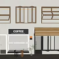 Coffee Shop Storefront Design With Fair Trade Sign Awning And Seating