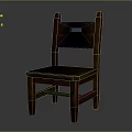 Simple Design Wooden Chair Furniture With Square Backrest Cutout And Sturdy Legs