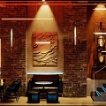 Modern Industrial Bar Interior With Warm Lighting Wooden Decor And Stylish Counter