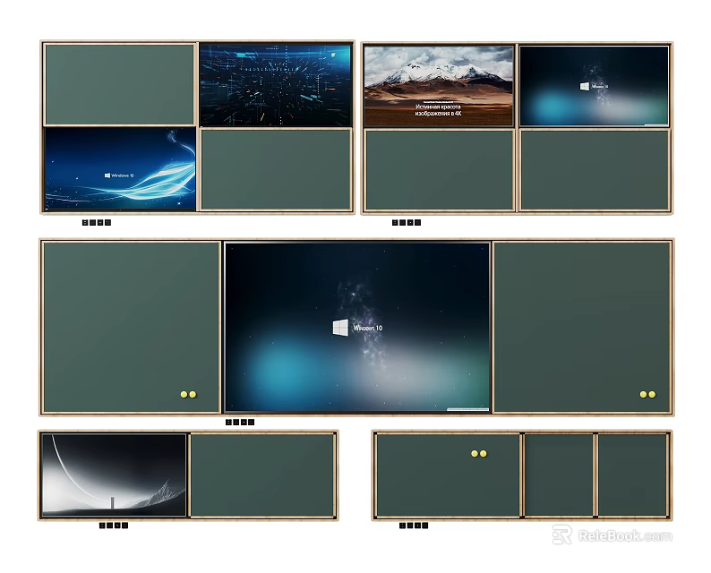 Multiscene Decorative Wall Hanging With Night View Landscape And Scenery Photos 3d model 