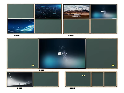 Multiscene Decorative Wall Hanging With Night View Landscape And Scenery Photos 3d model