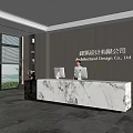Modern company front desk background wall reception area bar desk reception desk hall simple lobby 3d model