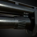 Black Tactical Shotgun With Metal Parts Green Sight And Ergonomic Design