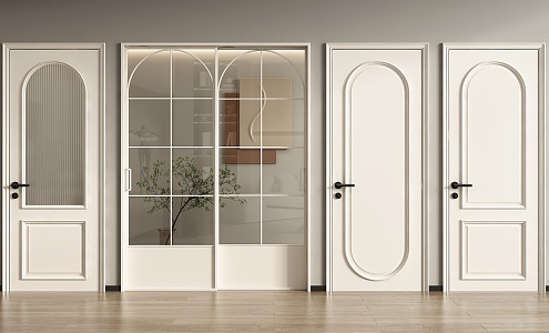 French sliding door single door retro door swing door glass door kitchen door toilet door bedroom door 3d model