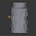 Shiny Blue Metal Milk Can With Two Handles And Wooden Grip