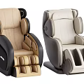 Luxury Massage Chair with Beige Black Light Gray Two Tone Design and Leg Massage Features