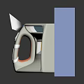 Modern Medical Equipment With Digital Display Control Buttons White Body Blue Screen And Orange Accents
