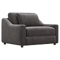 Modern Gray Fabric Single Sofa with Comfortable Armrest and Cushion 3d model
