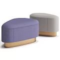 Colorful Fabric Ottoman Stools With Round Design And Gold Bases