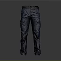 Dark Blue Cargo Pants With Multiple Pockets And Comfortable Fit 3d model