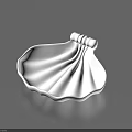 White Shell Shaped Household Item With Textured Surface And Decorative Knot Design