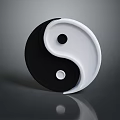 Modern Yin Yang Decorative Furniture Accent Piece In Black And White Circular Design