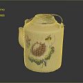 Ceramic Kettle With Floral Pattern Red Flower Green Leaves Lid And Handle