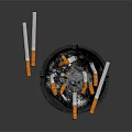 Practical Household Ashtray With Many Cigarettes And Butts For Daily Use