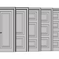 Various White Hinged Doors With Panel Details For Home Interior Use 3d model