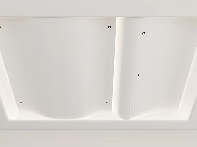 Modern White Ceiling Design With Smooth Surface And Curved LED Strip Lighting 3d model